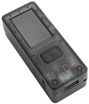 Blockstream Jade - Bitcoin Hardware Wallet - Camera - Bluetooth - USB-C - 240 mAh Battery - Secure Your Bitcoin Offline (Transparent Black)