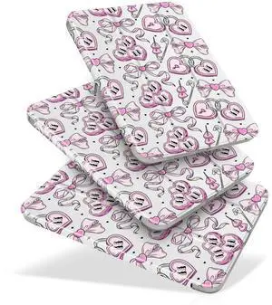 MecBevia for iPad mini 7 (A17 Pro) 8.3-inch 2024(Models A2995/A2996/A2993) / iPad mini 6 8.3-inch 2021(Models A2567/A2568/A2569), 7th/6th Gen Hard Back Case with Auto Wake/Sleep, Love Ribbon