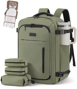 LOVEVOOK Travel Backpack for Women Men with Garment Bag, 50L Carry on Backpack as TSA Personal Item Flight Approved, Luggage Daypack Fits 17.3" Laptop, Overnight Business Weekender Travel Essential