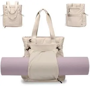 GOLF SUPAGS Convertible Laptop Backpack for Women 15.6" Laptop Tote Casual Daypack for Work Travel College Bag (Apricot)