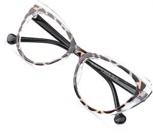 DOERAYMI Blue Blockers Glasses for Women, Bluelight Glasses with Cat Eye Frame for Style, Comfort, Eye Strain Relief (Cat Eye, Black and white)