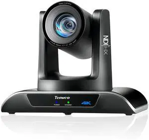 Tenveo 4K NDI PTZ Camera AI Humanoid & Face Auto-Tracking, HDMI/LAN/USB3.0 PoE PTZ Camera 20X Optical Zoom IP Live Streaming, for Church Services Worship Video Conference Live Streaming YouTube OBS