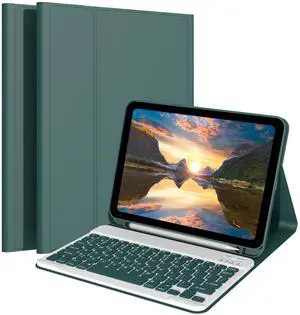 Ocricll Case with Keyboard for Samsung Galaxy Tab A9+ / A9 Plus 5G 2023 (Model: SM-X210/X215/X216/X218), [Support 3 System] Magnetic Detachable Wireless Keyboard for Galaxy Tablet 11, Dark Green