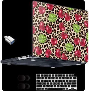 MEEgoodo Case for MacBook Pro 14 inch (M5/M4/M3/M2/M1) 2025 2024 2023 2021, Laptop Hard Shell Case Fit Model A3434/A3112/A3401/A3185/A2918/A2992/A2779/A2442 Pro/Max, Beige Brown & Cherry