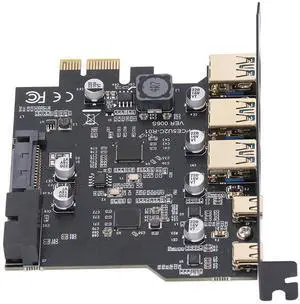 PCIe to USB 3.2 Gen 2 Card 20 Gbps 5 Port (3 USB Type A 2 USB Type C) Expansion Card for 7/8/10/11 for Linux fo PC