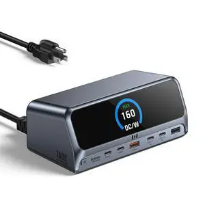 Selore Laptop Docking Station Dual Monitor with 160W Max Output, 2.26" LCD Display, Dual 4K HDMI, 10Gbps USB A/C Ports, AC Power Port, Gigabit Ethernet for macOS and Windows