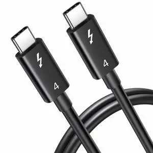 Thunderbolt 4 Cable, 3.3ft USB C to USB C Cable 240W Fast Charging, Blazing 40Gbps Data, Dual 8K/4K Video Output, for iPhone 16 MacBook Pro Air iPad Laptop and More-Thunderbolt 4 Certified