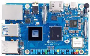 Orange Pi 4 Pro 4GB/6GB/8GB/12GB LPDDR5 Allwinner A733 8-Core Single Board Computer with 3 Tops NPU, WiFi 6/Bluetooth 5.4,Development Board with eMMC Socket Run Ubuntu/Debian/Android (4GB)