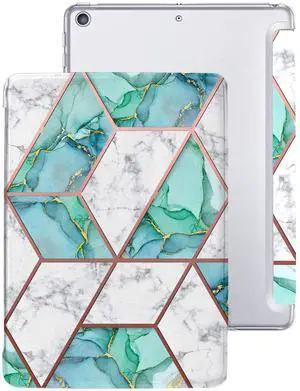 DuraSafe Cases for iPad PRO 11 1st 2018 [ PRO 11 Inch 1 Generation ] A1980 A1934 MU0T2LL/A MU0Y2LL/A MTXN2LL/A MTXP2LL/A Trifold Printed PC Lightweight Protective Clear Back Cover - Marble Green