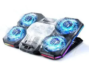 Upgraded Laptop Cooling Pad with Thermoelectric Cooler and 4 Fans, Powerful Laptop Cooler, Independent Control, Multi-Gear Adjustment, RGB, 14-21 Inch Laptop Stand (Laptop Cooling Pad)