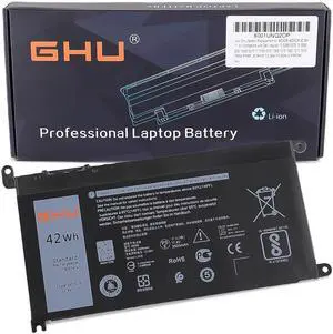 GHU New Battery Replacement for WDX0R WDXOR 42 WH 11.4V Compatible with Dell Inspiron 13 5368 5378 15 5565 5567 5568 5578 17 5765 5767 7368 7378 7560 7570 7579 7569 P58F 3CRH3 T2JX4 FC92N CYMGM