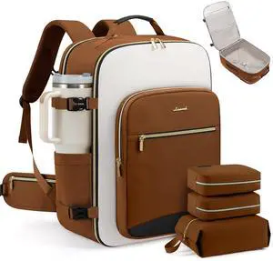 LOVEVOOK 56L Travel Backpack for Women & Men, Airline Approved Carry On Luggage with 3 Packing Cubes, TSA Overnight Bags, Waterproof Personal Item Bag, Weekender Essentials Backpacks fits 17" Laptop