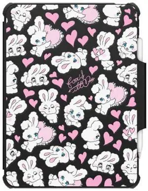 CASETiFY Impact Folio Case for iPad Pro 12.9" (3rd/4th/5th/6th Gen) - Sweetheart Mix by Foxy Illustrations - Clear Black