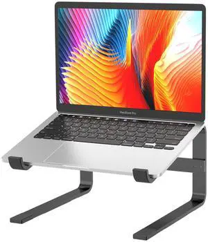 TALK WORKS Ergonomic Laptop Stand for Desk - Universal Compatibility Computer Monitor Riser Stand Pedestal for Desktop w/ Padded Silicone Grip