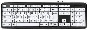 Folany Large Print Computer Keyboard, Wired USB High Contrast Keyboard with Oversized Print Letters for Visually Impaired Individuals, Low Vision Seniors(Black)
