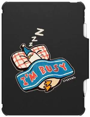 CASETiFY Impact Folio Case for iPad Pro 12.9" (3rd/4th/5th/6th Gen) - I'm Busy by ssebong - Clear Black