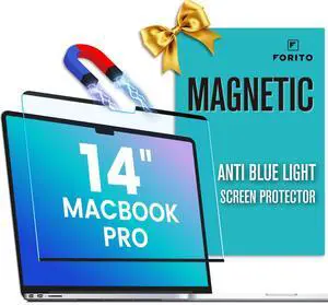 F FORITO Magnetic Anti Blue Light Screen Protector Compatible with MacBook Pro 14 inch (2025-2021, M5 M4 M3 M2 M1), Bubble-Free Install, Removable & Reusable Anti Glare Matte Laptop Screen Shield