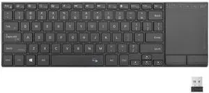 Rii 2.4G Wireless Keyboard,Bluetooth Keyboard(BT 5.1+2.4G),Aluminium Alloy Portable with Touchpad for Computer,PC,Tablet,iPad,Android TV Box,Smart TV,Windows,Mac (Black)