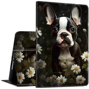 Case for All-New Kindle Fire HD 10 & 10 Plus Tablet (11th Generation, 2021 Release) 10.1" Slim Lightweight PU Leather Shock-Proof Smart Stand Cover Case with Auto Wake/Sleep, Boston Terrier Dog