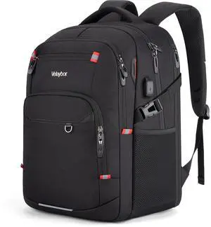 Velaybor 48L Expandable Laptop Backpack, Anti-thief Travel Backpack with USB Charging Port, Airline Approved Business Waterproof Carry on Luggage, Fits 17.3" Laptop for Men Women