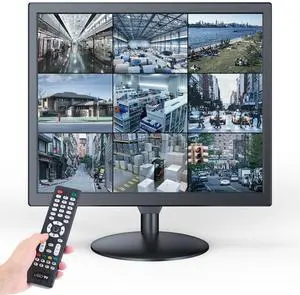 Eyoyo 17 inch PC Security Monitor 1280x1024 5:4 View 170° Computer Monitors Support USB Full Format Video Playback NVR CCTV Monitor with AV HDMI VGA BNC Input Built-in Speaker, Remote Control