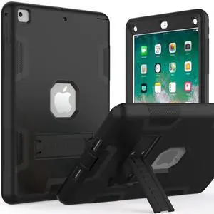 Puxicu Case for iPad 6th / 5th Generation (2018 2017 Model, 9.7 Inch), Heavy Duty Rugged Protective, Cover for iPad 9.7, Black
