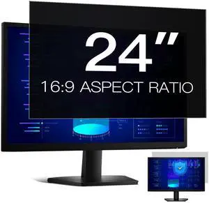 Easges 24 Inch Computer Privacy Screen Filter for 16:9 Aspect Ratio, Anti-Glare, Eye Protection, Anti-Blue Light Computer Monitor Privacy Filter, Removable Anti-Scratch 24in Protector Film