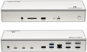 WAVLINK Thunderbolt 4 Dock with 100W Charging, Displaylink Docking Station Quad 4K@60Hz Monitor,3 Thunderbolt 4 Ports, 2.5G Ethernet, Thunderbolt Dock for Mac M1-M4 and PC,Displaylink Driver Required