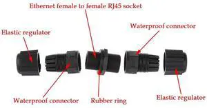 ANMBEST 10PCS M20 RJ45 Waterproof Connector IP67 Cat5/5e 8P8C Ethernet LAN Cable Connector Double Head Outdoor LAN Coupler Adapter Female to Female