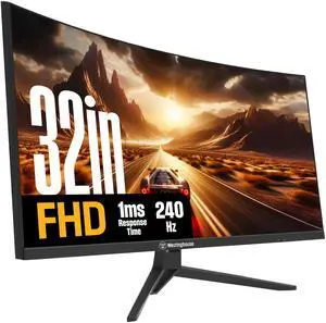 Westinghouse 32 Inch Curved Full HD Gaming Monitor, 240Hz, AMD FreeSync Support, Low Motion Blur, 1500R Curve, 1920 x 1080, for PC Games with Built in Speakers, DisplayPort, HDMI