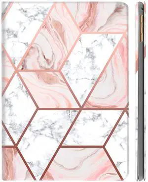 DuraSafe Cases for iPad 8.3 Mini 6th [ Mini 2021 6 Gen ] A2567 A2568 A2569 MK7M3LL/A MLWL3LL/A MK7R3LL/A MK7P3LL/A MK7T3LL/A MLWR3LL/A MK7X3LL/A MK7V3LL/A Printed Smart Flip Book Cover - Marble Pink