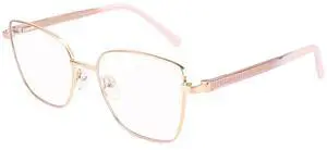 Dollger Blue Light Blocking Glasses for Women Trendy Oversized Computer Eyeglasses Cat Eye Metal Frame bluelight glasses Gold