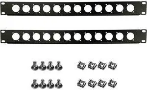 Harrisen 2PCS Hinged Rack Panel1U12D XLR HDMI Audio Rack Mount Panel for 19 inches Audio Enclosure Server Computer Equipment Studio