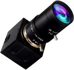 5mp USB Camera with Zoom 2.8-12mm Lens Webcam Variable Focus PC Camera Mini UVC USB2.0 USB with Camera for Computer Manual Zoom Close-up Camera Industrial Varifocal Web Camera for Raspberry Pi Laptop