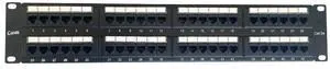 Cablix 48-Port UTP Cat 5E Patch Panel, 110 IDC, Black (No Back Bar) Network Distribution Panel + Inline Coupler CAT 6 RJ45 Connector