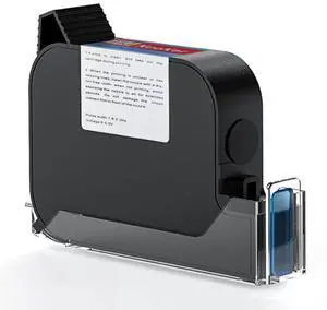 NUOKER Handheld Inkjet Printer - Metal Body, 1/2" Print Height, Prints Dates/QR Codes/Barcodes on Any Flat Surface for Industrial & Retail Labeling (Nuoker-1270 Black Ink)