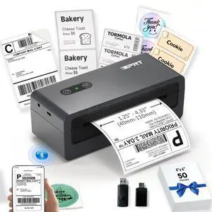 iDPRT Bluetooth Thermal Shipping Label Printer, 4x6 Wireless High-Speed Label Maker for Small Business, Compatible with Android, iPhone, Windows & Mac for Amazon, Ebay, Shopify, USPS, SP460BT