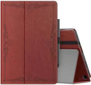 MoKo Case Fits All-New Kindle Fire HD 10 & 10 Plus Tablet (13th/11th Generation, 2023/2021 Release) 10.1" - Slim Folding Stand Cover with Auto Wake/Sleep, Retro Carving