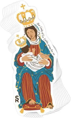 Catholic Concepts | Our Lady of La Leche 4 x 2.25 Vinyl Sticker Label Decal Waterproof Cool Accessory for Laptop, Hard Hats, Water Bottles, Scrapbooks, Folders, Cell Phone | 10-Pack