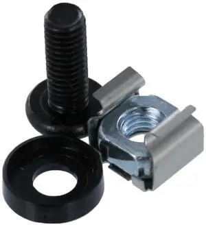 NavePoint M6 Cage Nuts and Screws for Server Shelves Cabinets - 50 Pk Rack Mount