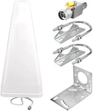 BOOBRIE 12DBi Yagi Directional Antenna 4G/5G/LTE WiFi Outdoor Antenna 698-3800MHz Wideband High Gain Antennas N Female Connector with Lightning Arrestor Universal Fixed Mount Outdoor for Signal Boost