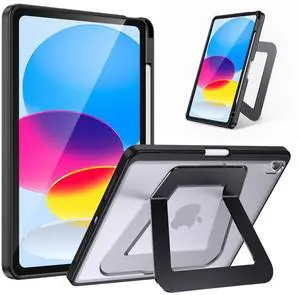 SANDUODD Case for iPad A16/10th Generation 2025/2022, Dual Multi-Angle Adjustable Kickstand Full Protective Case with Built-in Pencil Holder for Home Office School (Black, iPad A16/10th)