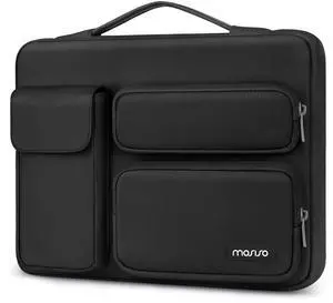 MOSISO 360 Protective Laptop Case 16 inch, 15-15.6 inch Laptop Sleeve Compatible with MacBook Pro 16, HP Acer Dell Lenovo ASUS Notebook,Side Open Bag with 2 Raised&1 Flapover Pockets, Black
