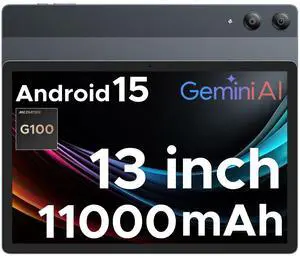 DOOGEE Tab E3 Pro 13 inch Android Tablet,11000mAh Large Battery,Helio G100 Octa Core Android 15 Tablet,32GB+256GB with Gemini AI,90Hz Display Gaming Tablets,13MP+8MP,7.9mm Ultra-Thin Body,Face Unlock