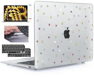 YSCLBAHUK Compatible with MacBook Air 13 inch Case 2021 2020-2018 M1 A2337 A2179 A1932 Retina, Hard Shell Screen Protector&Trackpad Sticker&Keyboard Cover for 13.3" M1 MacColored Star