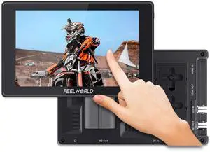 FEELWORLD SH7 7" 2200nit Auto Light Sensing Camera Field Monitor Touchscreen DSLR Camera Monitor, SDI/HDMI Input and Output with HDMI & SDI Cross Conversion, 3DLUT Waveform HDR NP-F970 External