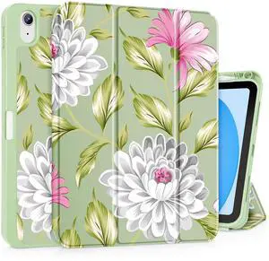 Mektron Case for iPad (A16) 11th Generation 11-inch 2025 Fit iPad 10th Gen 10.9 inch 2022, Tablet Cover with Trifold Stand + Pencil Holder + Auto Wake/Sleep + TPU Back Cover,Floral C398
