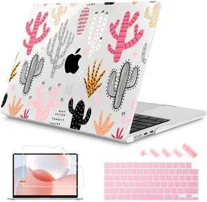 Mektron Designed for 2025/2024/2023 MacBook Air 15 INCH M4 A3241 /M3 A3114 /M2 A2941 Case, Printed Plastic Hard Shell Cover with 15.3" Liquid Retina Display Touch ID, Colorful Cacti