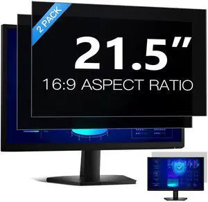 [2 Pack] Easges 21.5 Inch Computer Privacy Screen Filter for 16:9 Aspect Ratio, Eye Protection, Anti-Glare, Anti-Blue Light Computer Monitor Privacy Filter, Removable Anti-Scratch 21.5" Protector Film