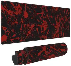 Horror Blood Splatter Gaming Mouse Pad, Keyboard Pad Comfortable Operation (3mm Thick) Suitable for Gamers Office Home (12 X 31.5 Inches)
